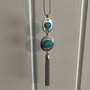 Lucky brand, long turquoise necklace